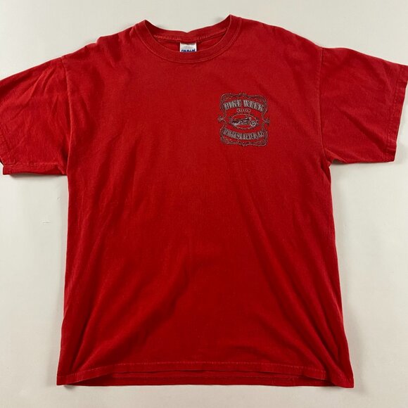 2009 Daytona Beach Bike Week T Shirt Men's Large Red Cotton Motorcycle Biker - Picture 2 of 9